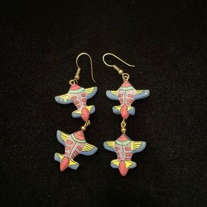 Colorful, Fun Airplane Earrings